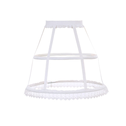 Women's Baroque Pannier Petticoat Victorian Bustle Cage Hoop Skirt Underskirt Crinoline Cosplay Vintage Petticoat White Bird Cage 2 Hoops Skirt Petticoat for Baroque Waistband Crinoline Rococo Pannier Underskirt Slip