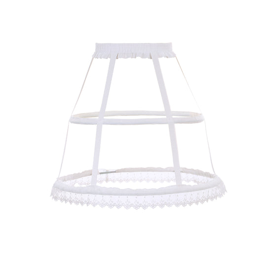 Women's Baroque Pannier Petticoat Victorian Bustle Cage Hoop Skirt Underskirt Crinoline Cosplay Vintage Petticoat White Bird Cage 2 Hoops Skirt Petticoat for Baroque Waistband Crinoline Rococo Pannier Underskirt Slip