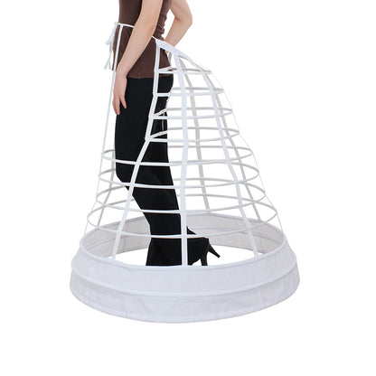 Women's Baroque Pannier Petticoat Victorian White Crinoline Birdcage Hoop for Victorian Ball Dress Baroque Crinoline Rococo Princess Dress Pannier