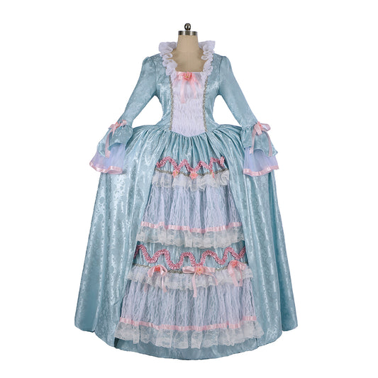 Medieval Renaissance Gothic Rococo Gown Inspired Long Length Prom Gown LARP Ren Faire Adults' Gown Shakespeare Gentlewoman Flare Cuff Sleeve Lace Decoration Women's Halloween Carnival Valentine's DayParty Masquerade Adults' Dress All