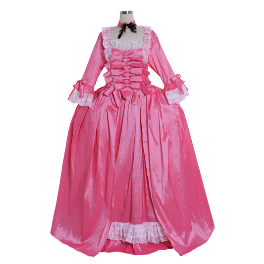 Gothic Rococo Victorian Dress Necklace Style For The Neck Flare Cuff Sleeve Party Costume Prom Dress Princess Shakespeare Solid Color Ball Gown Pink  Women's Royal Halloween Carnival Valentine's Day Party Evening Dress Masquerade Adults' Dress All