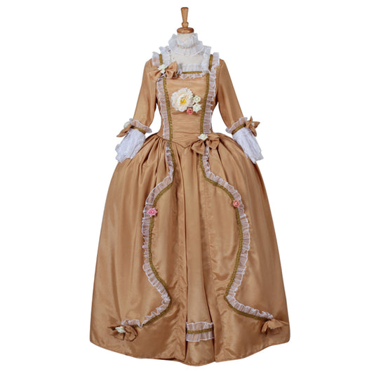 "Rococo Victorian Vintage Dress Ball Gown Prom Custom Flare Cuff Sleeve Floral Fecoration Purple Women's Masquerade Carnival Wedding Party Adults' Dress "