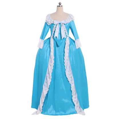 18th Century Women's Rococo Ball Gown Princess Maria Antonietta Rococo Victorian Renaissance Vacation Dress Bow Accessory Solid Color Ball Gown