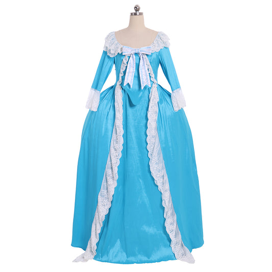 18th Century Women's Rococo Ball Gown Princess Maria Antonietta Rococo Victorian Renaissance Vacation Dress Bow Accessory Solid Color Ball Gown