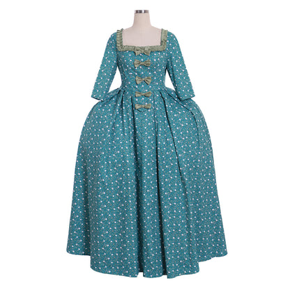 18th Century Women's Rococo Ball Gown Princess 3/4-Length Sleeve Bow Accessory Maria Antonietta Rococo Victorian Renaissance Vacation Dress Party Costume Princess