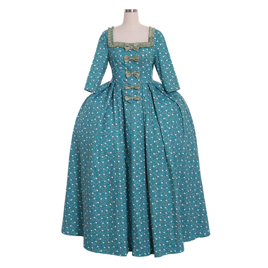18th Century Women's Rococo Ball Gown Princess 3/4-Length Sleeve Bow Accessory Maria Antonietta Rococo Victorian Renaissance Vacation Dress Party Costume Princess