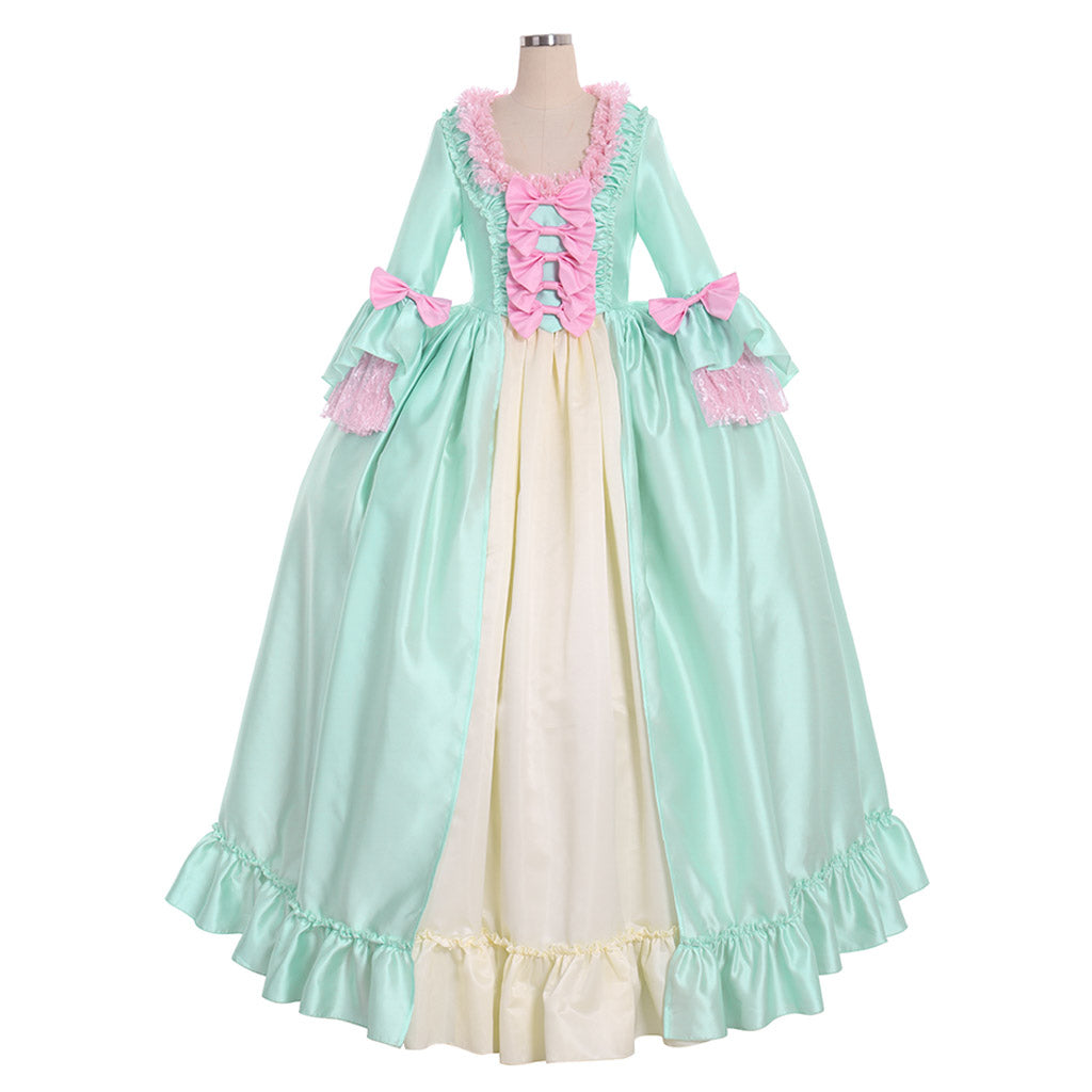 Rococo Victorian Vintage Dress Ball Gown Prom Dress Maria Antonietta Bow Accessory Flare Cuff Sleeve Women's Royal Masquerade Carnival Party Halloween Adults' Dress