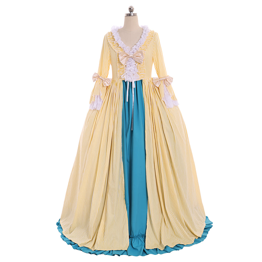 Rococo Victorian Vintage Dress Ball Gown Prom Dress Maria Antonietta Bow Accessory Women's Royal Masquerade Carnival Party Halloween Adults' Dress