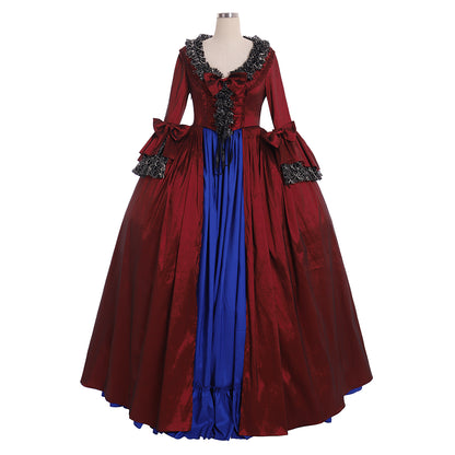 Rococo Victorian Vintage Dress Ball Gown Prom Dress Maria Antonietta Bow Accessory Women's Royal Masquerade Carnival Party Halloween Adults' Dress