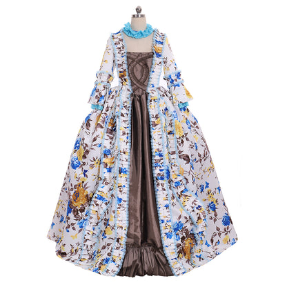 Gothic Rococo Victorian Dress Necklace Style For The Neck Flare Cuff Sleeve Party Costume Prom Dress Princess Shakespeare Solid Color Ball Gown Pint Dsign  Women's Royal Halloween Carnival Valentine's Day Party Evening Dress Masquerade Adults' Dress All