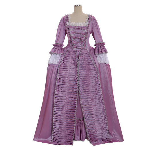 Gothic Victorian Medieval Dress Party Costume Prom Dress Princess Shakespeare Bridal Solid Color Ball Gown Flare Cuff Sleeve Color Purple Women's Halloween Carnival Valentine's Day Wedding Party Evening Party Teen Adults' Dress