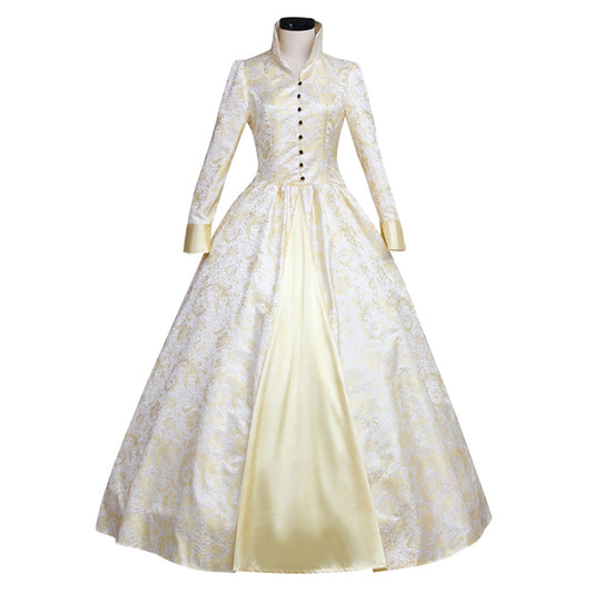 Victorian Gothic Vintage Inspired Dress Party Costume Prom Dress Princess Shakespeare Pint Design Solid Color Ball Gown White Women's Halloween Carnival Valentine's Day Party Evening Party Masquerade Adults' Dress All