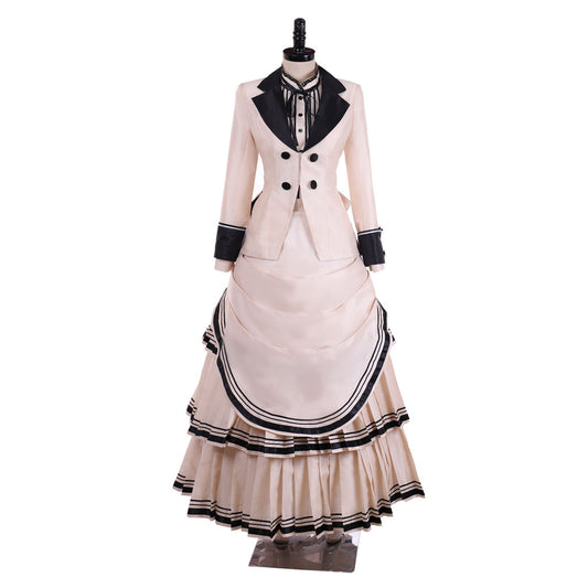 Victorian Gothic Vintage Inspired Dress Party Costume Prom Dress Princess Shakespeare Laminated Design Solid Color Ball Gown Khaki Women's Halloween Carnival Valentine's Day Party Evening Party Masquerade Adults' Dress All