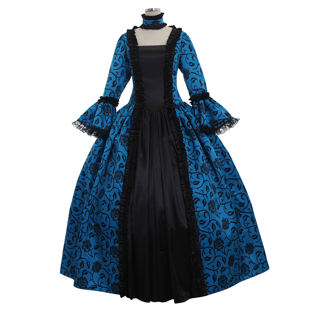 Gothic Rococo Victorian Party Costume Ball Gown Prom Dress Princess Lace print  Women's Royal Masquerade Party Carnival of Venice Adults' Dress