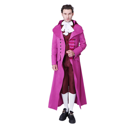 Regency Era Men's Pink Frock Coat Ensemble with Waistcoat and Cravat for Historical Reenactments Cosplay Events or Halloween Christmas or Parties