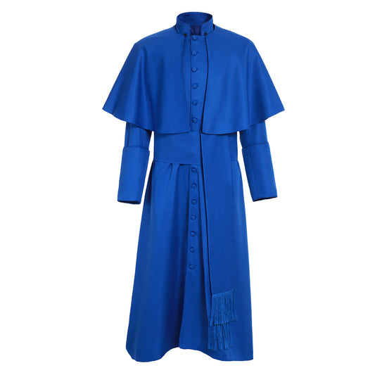 Medieval Victorian Men's Blue Noble Court Long Coat Costume Cosplay Stage Outfit Adult Halloween Christmas Party Themed Outfit