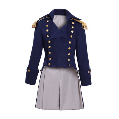 18th Century European Military Style Officer Jacket with Gold Embellishments for Historical Reenactments Cosplay Events Halloween Christmas or Parties