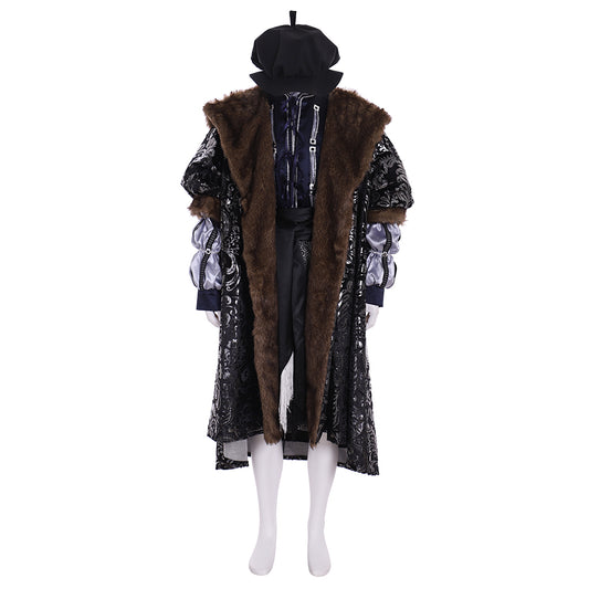 18th Century European Rococo Style Coat with Fur and Lace Embellishments for Historical Reenactments Cosplay Events Halloween Christmas or Parties