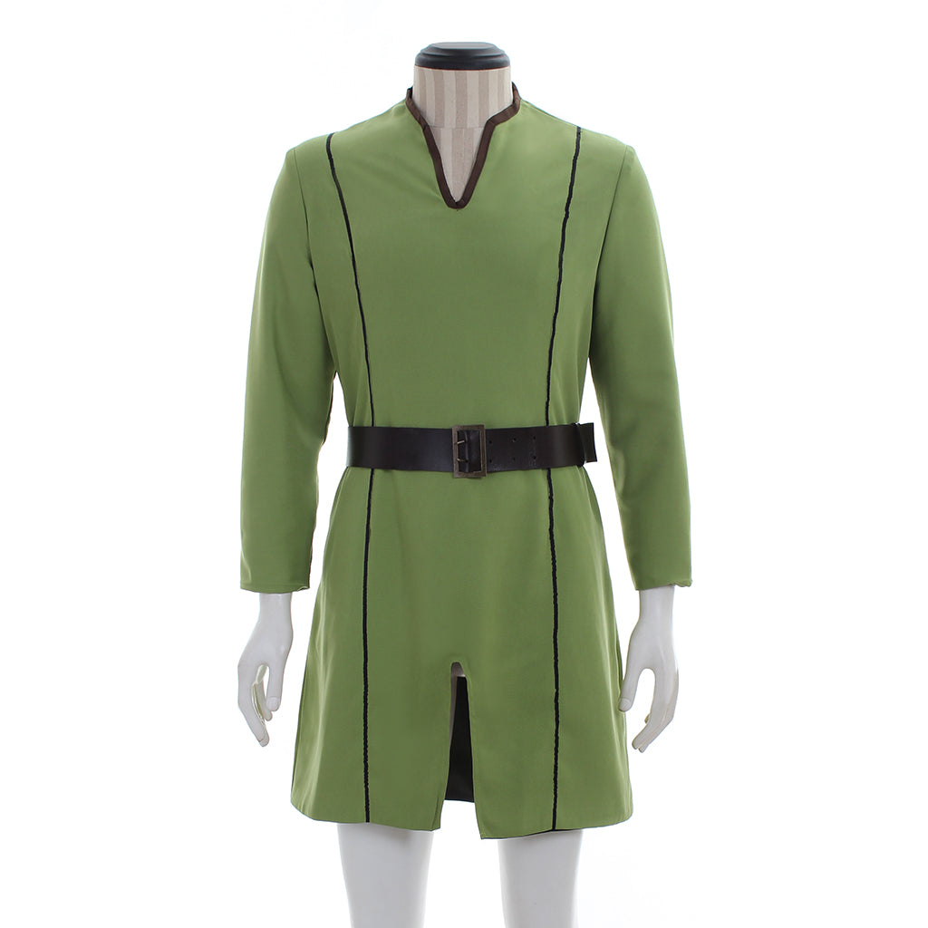 Medieval Men's Light Green with Black Trim Tunic Costume for Cosplay Themed Events Halloween Christmas or Themed Parties