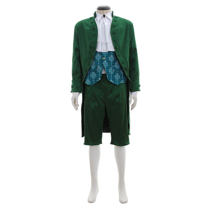 18th Century European Rococo Style Gentleman’s Suit with Blue Patterned Vest for Historical Reenactments Cosplay Events Halloween Christmas or Parties