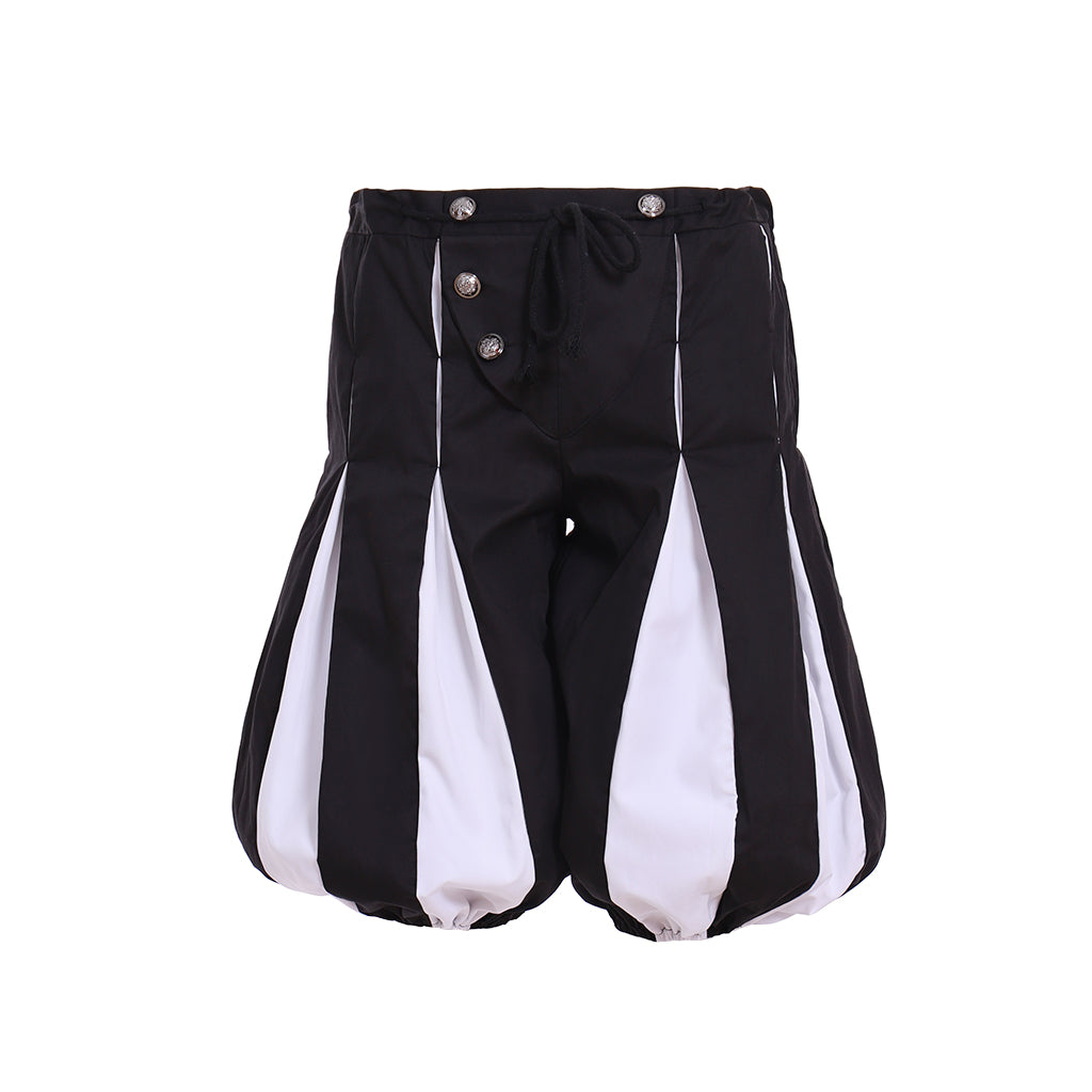 Medieval Men's Black and White Striped Puffed Breeches Costume for Cosplay Themed Events, Halloween, Christmas or Parties