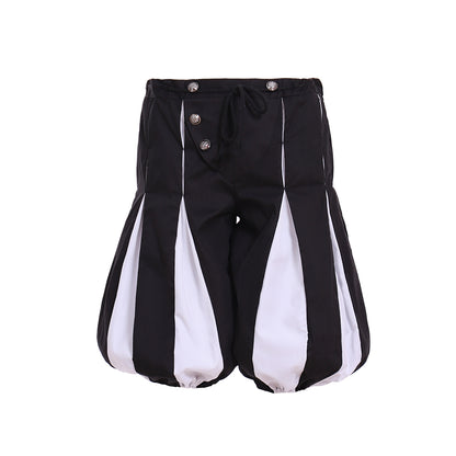 Medieval Men's Black and White Striped Puffed Breeches Costume for Cosplay Themed Events, Halloween, Christmas or Parties