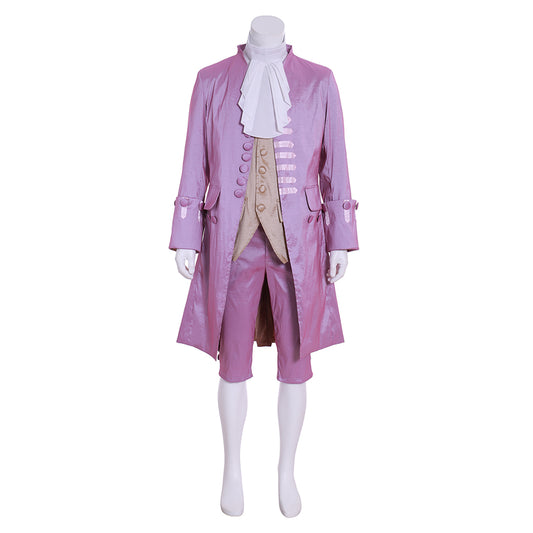 Medieval Lilac Georgian  Style Frock Coat Ensemble with Waistcoat Cravat and Knee Breeches  for Historical Reenactments Cosplay Events Halloween Christmas or Parties
