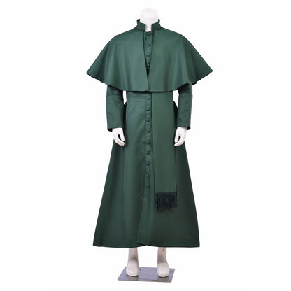 Medieval Men's Dark Green Monk Robe Costume Cosplay Stage Outfit Adult Halloween Christmas Party Themed Outfit