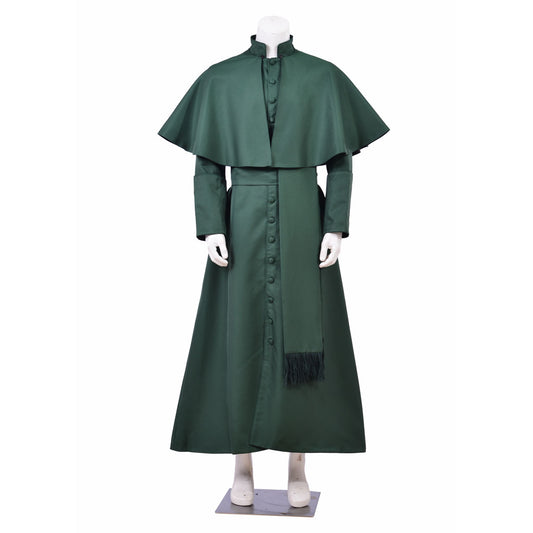 Medieval Men's Dark Green Monk Robe Costume Cosplay Stage Outfit Adult Halloween Christmas Party Themed Outfit