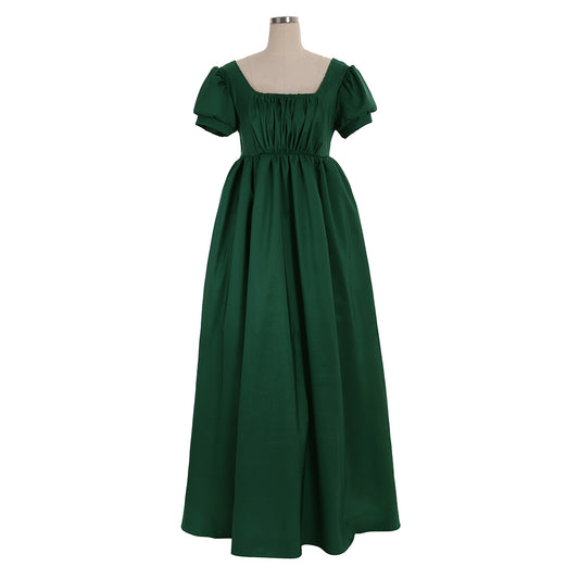 Medieval Women Viking Dark Green Cosplay Costume Adult Renaissance Ancient Gown With Short Sleeves Norse Gothic Ladies Halloween Christmas Dress