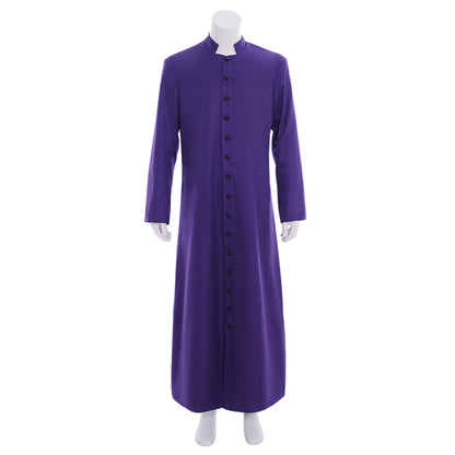 Medieval Men Renaissance Blue Button - Down Cosplay Costume Adult Vintage Court Long Sleeve Maxi Robe Men's Halloween Christmas