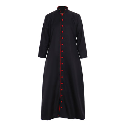 Medieval Men Renaissance Blue Button - Down Cosplay Costume Adult Vintage Court Long Sleeve Maxi Robe Men's Halloween Christmas