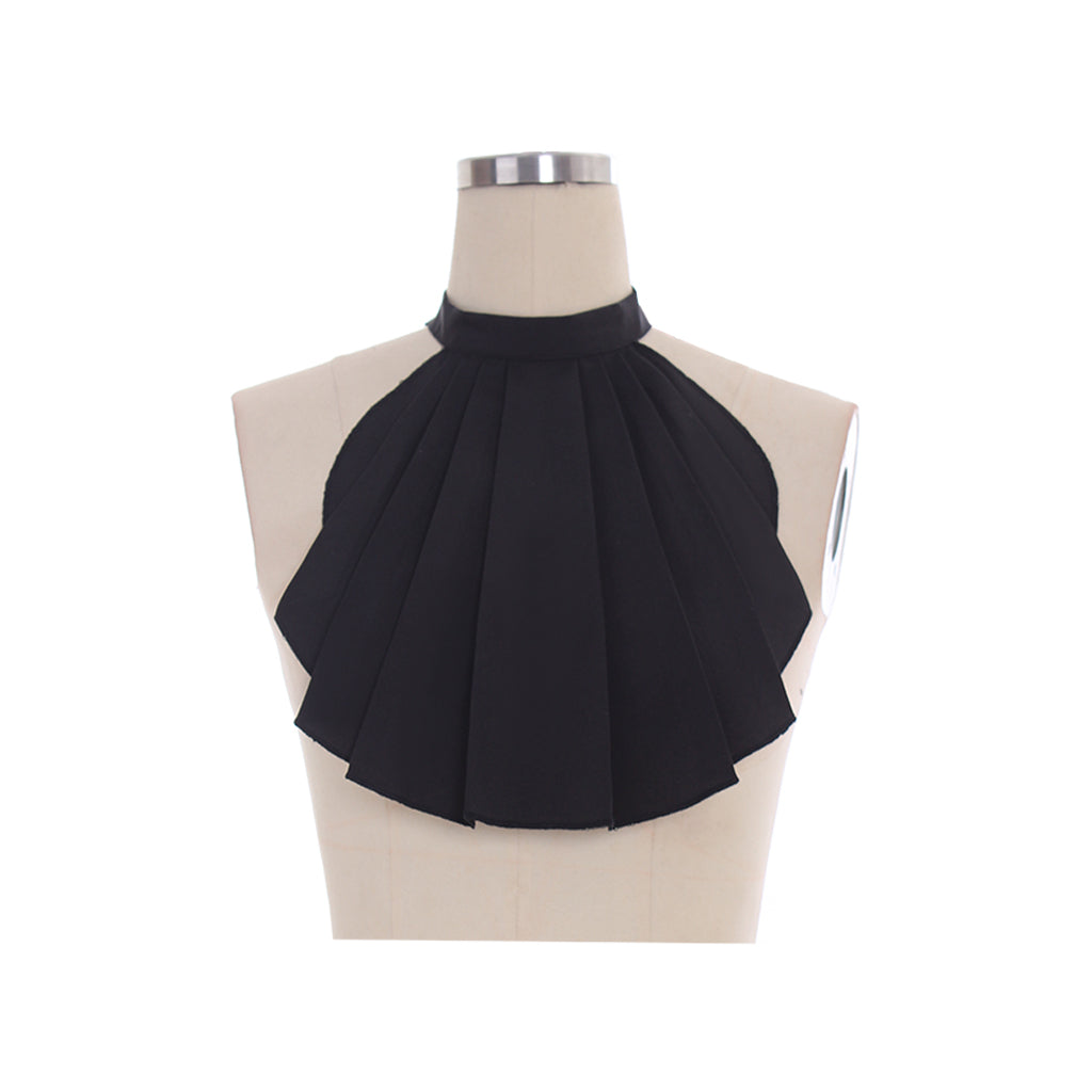 Victorian-Inspired Black Tiered Ruffle Choker Collar