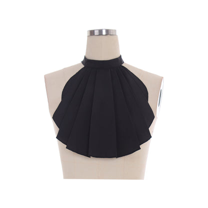 Victorian-Inspired Black Tiered Ruffle Choker Collar