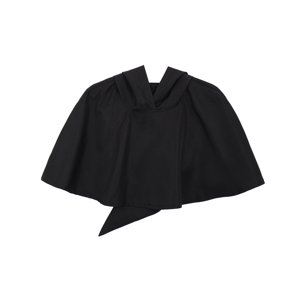 Medieval Gothic Black Hooded Short Cloak Cropped Cape for Cosplay  Halloween Costumes