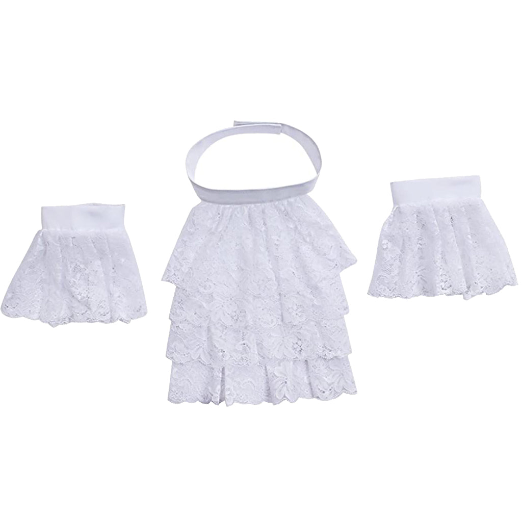 Gothic Lolita White High Neck Layered Lace Detachable Collar