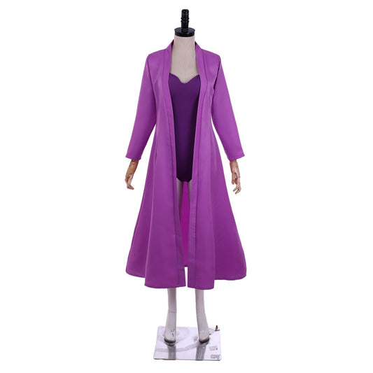 Medieval Fantasy Long Coat Cosplay Costume Purple Regency Retro Renaissance Dress Women Cosplay Outfit Adult Ladies Halloween Dress